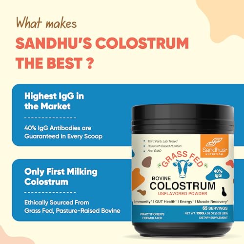 Sandhu's Pure Bovine Colostrum Powder Supplement for Humans |40% IgG Highly Sandhu'sBuy Supplements Australia