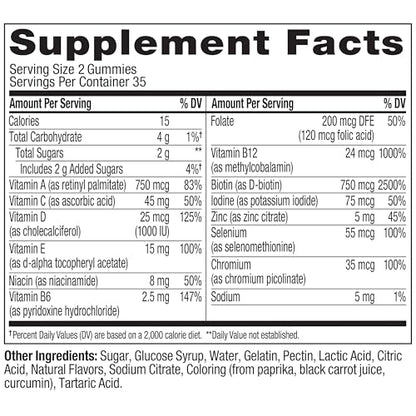Olly Teen Girl Multi Gummy, Healthy Skin and Immune Support, 15 Essential Vitamins, Biotin, Zinc, Calcium, Chewable Multivitamin - OmniHealth US