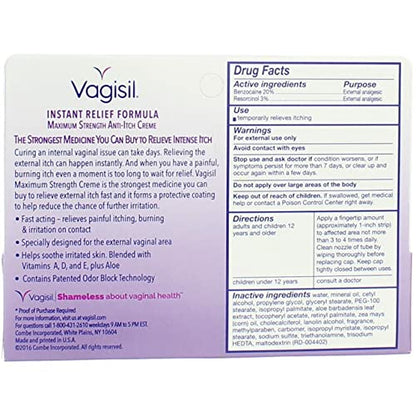 Vagisil Medicated Anti-Itch Creme Maximum Strength - 1oz, Pack of 6 VagisilBuy Supplements Australia