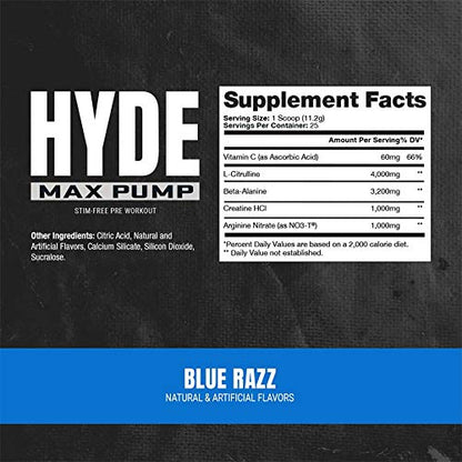PROSUPPS Mr. Hyde Signature Blue Razz and Hyde Max Pump Blue Razz Bundle