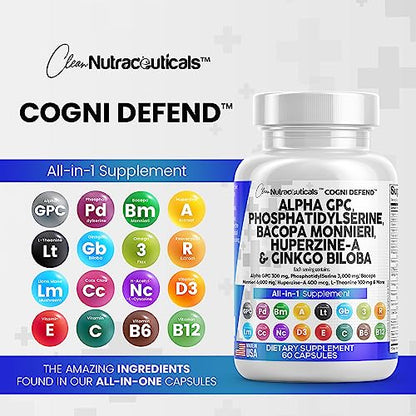 Alpha GPC Choline 300mg Phosphatidylserine 3000mg Bacopa Monnieri