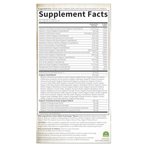 Garden of Life Organics Men's 40+ Multivitamin with Prostate Support, B12 & Vitamins – Vegan Daily Whole Food Multivitamin - OmniHealth US