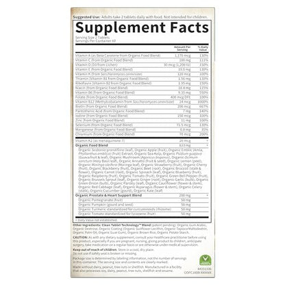 Garden of Life Organics Men's 40+ Multivitamin with Prostate Support, B12 & Vitamins – Vegan Daily Whole Food Multivitamin - OmniHealth US
