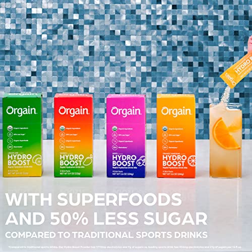 Orgain Organic Hydration Packets, Electrolytes Powder - Mango Hydro Boost with Superfoo OrgainBuy Supplements Australia