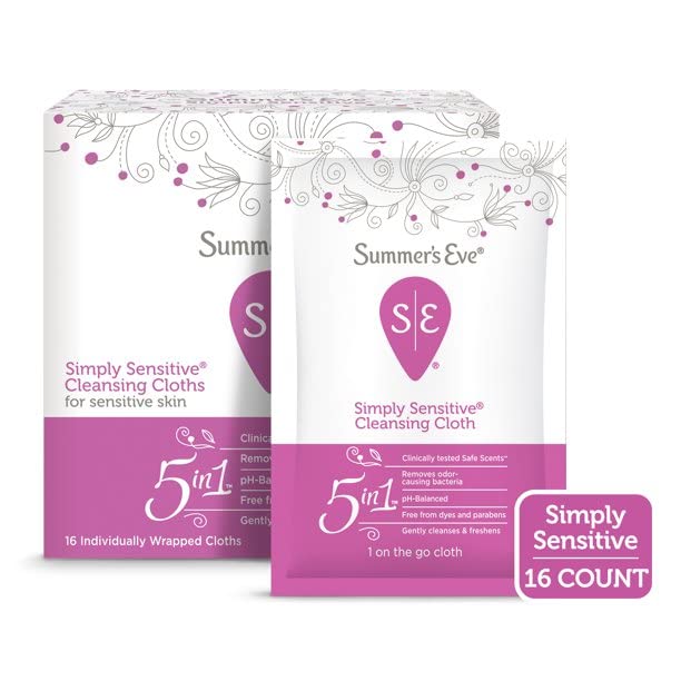 Summer's Eve Feminine Cleansing Cloths | Sensitive Skin | 16 Each | Pack of 2 Pink RhymeBuy Supplements Australia