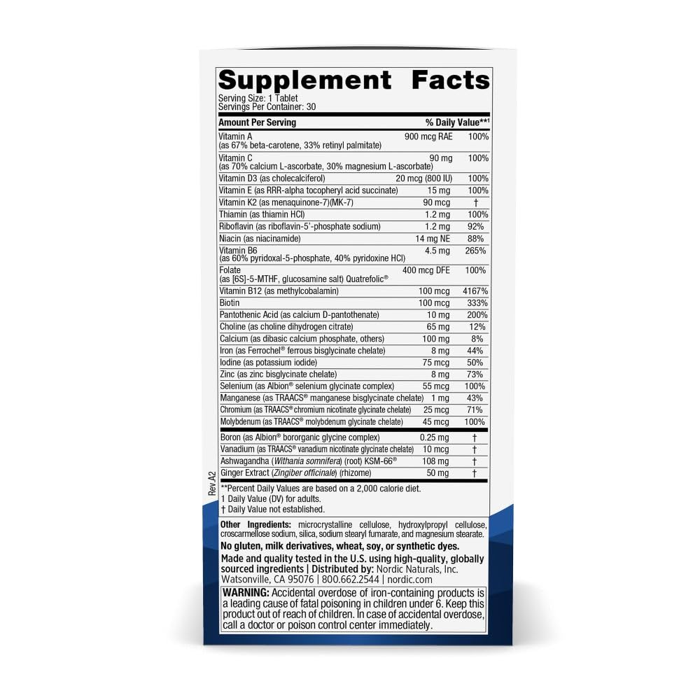 Nordic Naturals Women’s Multivitamin One Daily - Skin, Hair, Energy, & Bone Support - Immunity Supplement - OmniHealth US