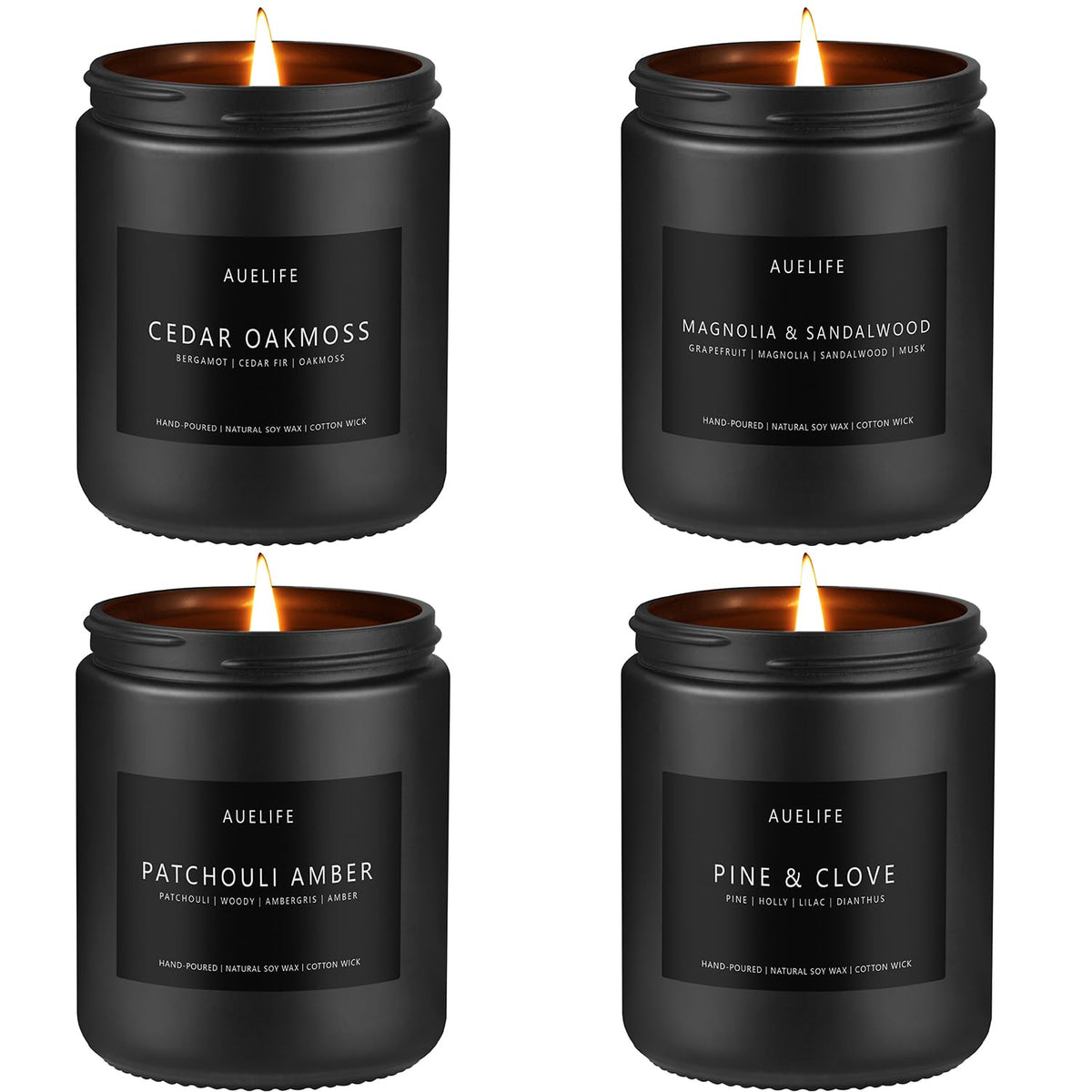 Scented Candles Set | Men Candles Set, Candles for Men Scented Candles for Home - 4 Pack Candles Scents