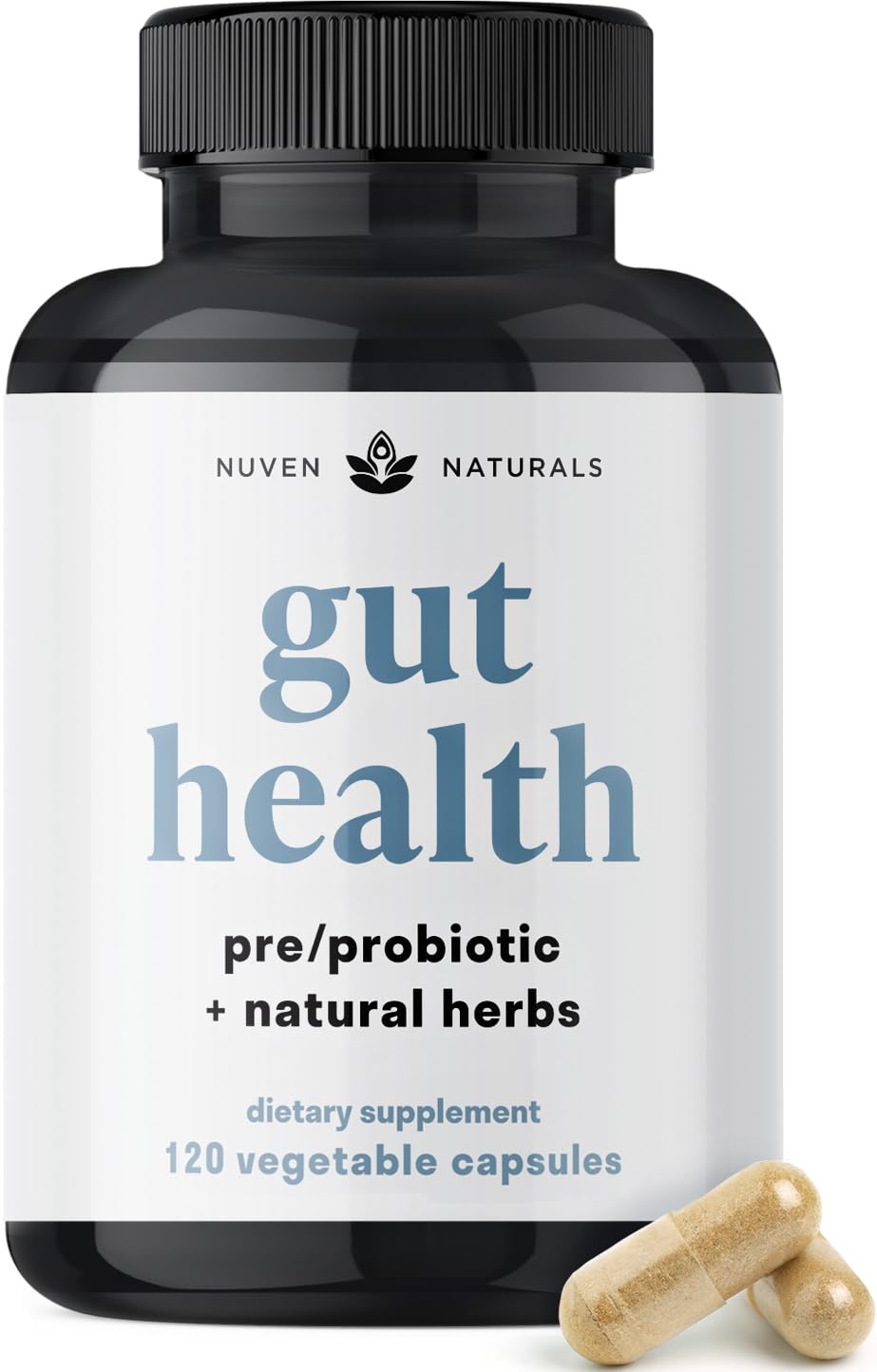 Nuven Naturals All-in-One Gut Health w/Probiotics, Prebiotics, Digestion-Supporting Herbs - OmniHealth US
