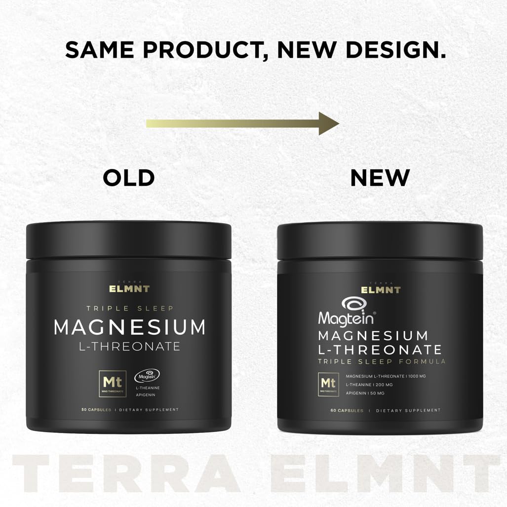 Triple Sleep Magnesium L-Threonate w. Apigenin, Theanine & Magtein Magnesium L Threonate - High Absorption Magnesium Supplement Capsules - OmniHealth US