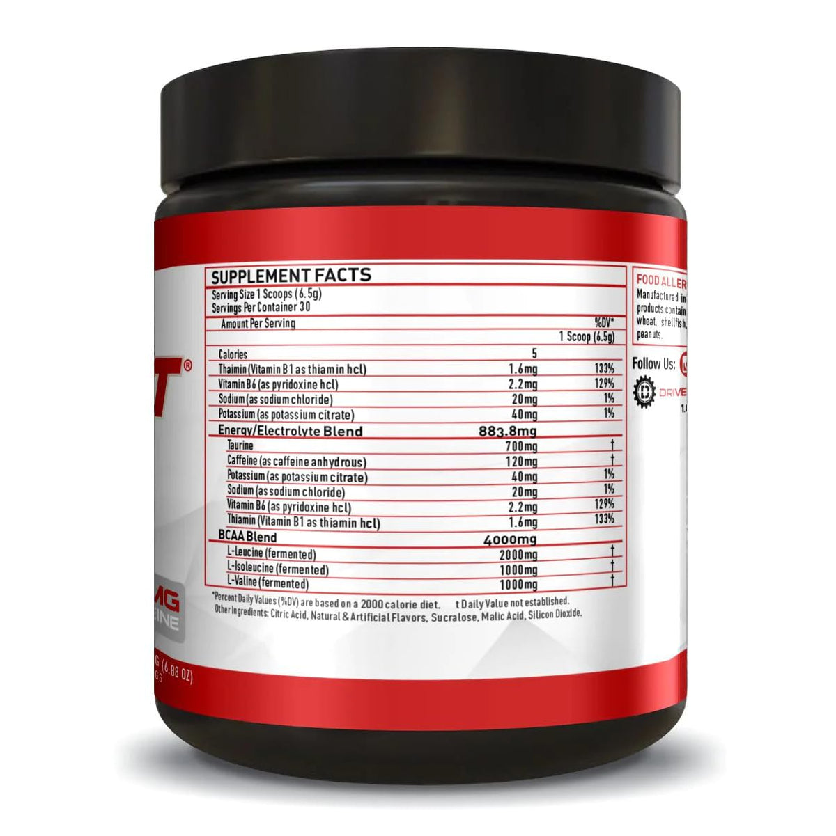 Driven Nutrition DYSRUPT: BCAA + Caffeine with Electrolytes: Sugar & Gluten Free Supplement- Improve Recovery, Burn More Fat, Increase Endurance, and Achieve Greater Focus