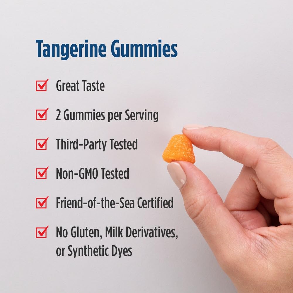 Nordic Naturals Nordic Omega-3 Gummies, Tangerine - 120 Gummies - 82 mg Total Omega-3s with EPA & DHA - OmniHealth US