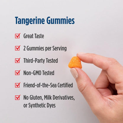 Nordic Naturals Nordic Omega-3 Gummies, Tangerine - 120 Gummies - 82 mg Total Omega-3s with EPA & DHA - OmniHealth US