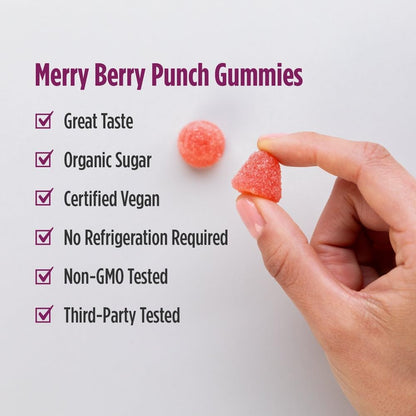 Nordic Naturals Kids Nordic Flora Probiotic Gummies, Merry Berry Punch - 60 Gummies - 1.5 Billion CFU & Prebiotic Fiber - OmniHealth US