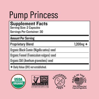 Legendairy Milk Pump Princess Lactation Supplement - Breastfeeding Supplements for Milk Supply Increase and Milkflow - Organic Black Cumin - OmniHealth US
