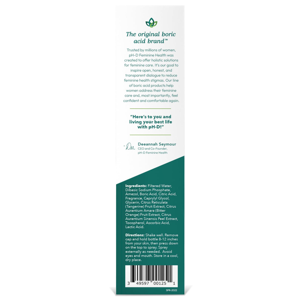 pH-D Feminine Health - Boric Acid Body Fresh Spray - Vegan, Paraben-Free, Plant Based pH-D Feminine Health SupportBuy Supplements Australia