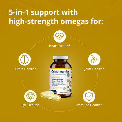 Metagenics OmegaGenics EPA-DHA 1000 mg - High Potency Omega-3 Fish Oil Supplement for Heart, Brain & Joint Health - OmniHealth US