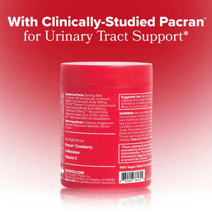 O Positiv URO Urinary Tract Health Supplement for Women, 60 Count (Pack of 1) - Urinary Support Vitamins with Pacran Complete Cranberry Extract - OmniHealth US