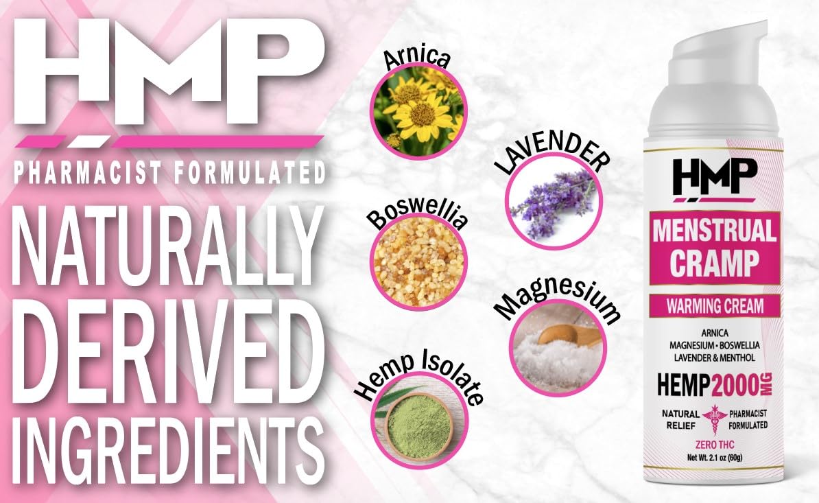 HMP BRANDS Menstrual Cramp Hemp Cream Supports Period Cramps Including Pre - Menstrual Cramp HMP BRANDSBuy Supplements Australia