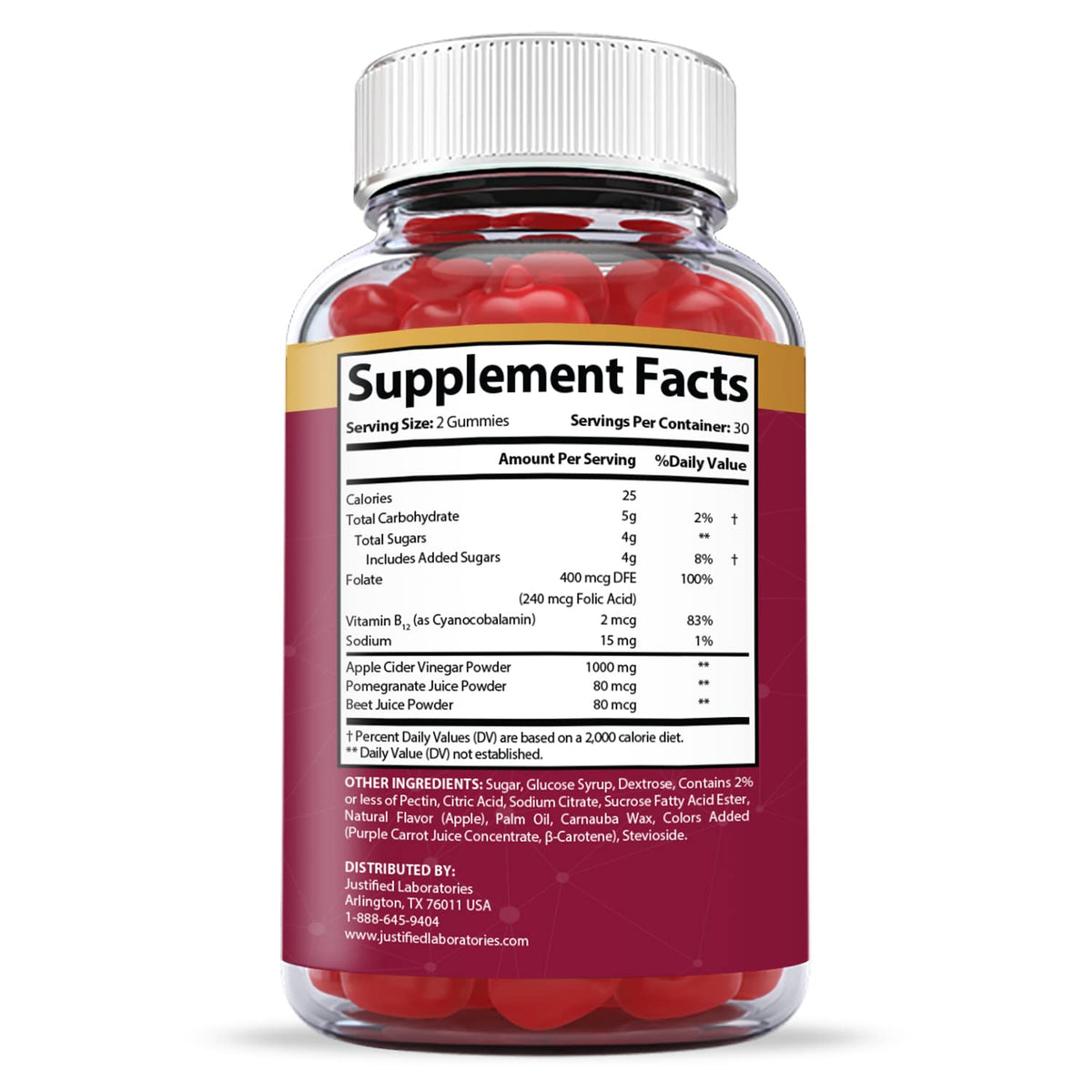 Justified Laboratories Great Results Keto ACV Gummies 1000MG with Pomegranate Juice Justified LaboratoriesBuy Supplements Australia