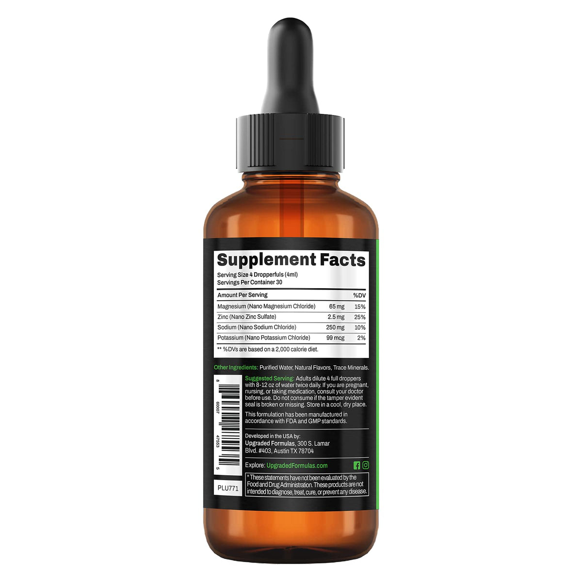 Upgraded Formulas Upgraded Charge Optimal Electrolyte Blend with Liquid Nano Minerals Dietary Supplement, 4 Fluid Ounces - OmniHealth US