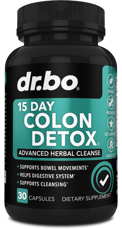 Colon Cleanser Detox for Weight Flush - 15 Day Intestinal Cleanse Pills & Probiotic - Fast Natural Laxative for Constipation Relief - Bowel Movement Supplements for Stomach Bloating, Gut Loss Support - OmniHealth US