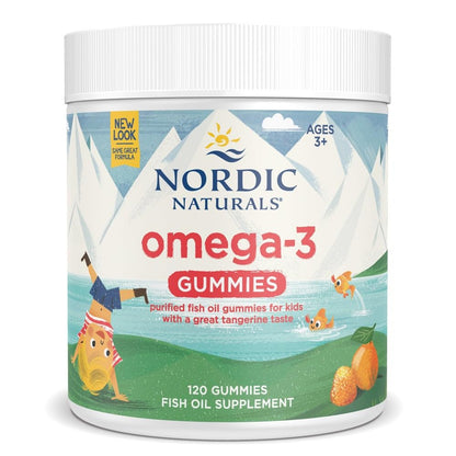 Nordic Naturals Nordic Omega-3 Gummies, Tangerine - 120 Gummies - 82 mg Total Omega-3s with EPA & DHA - OmniHealth US