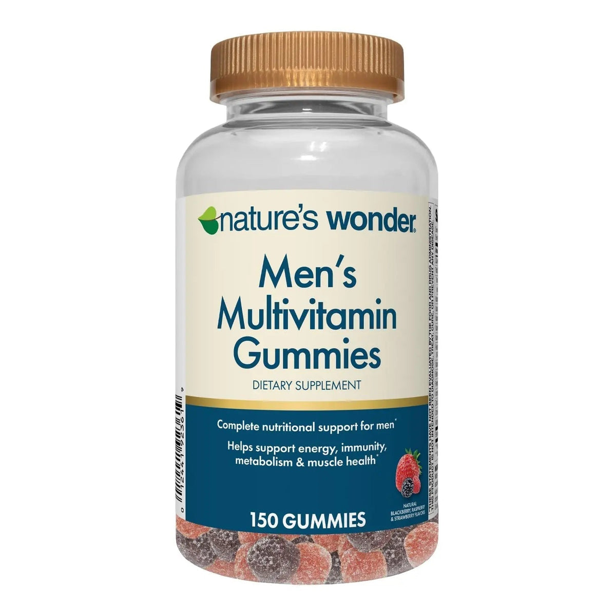 Nature's Wonder Men's Multivitamin Gummies, Supports Immune Health, Energy, Metabolism and Muscles with Vitamins A,C,D,B6,B12 Nature's WonderBuy Supplements Australia