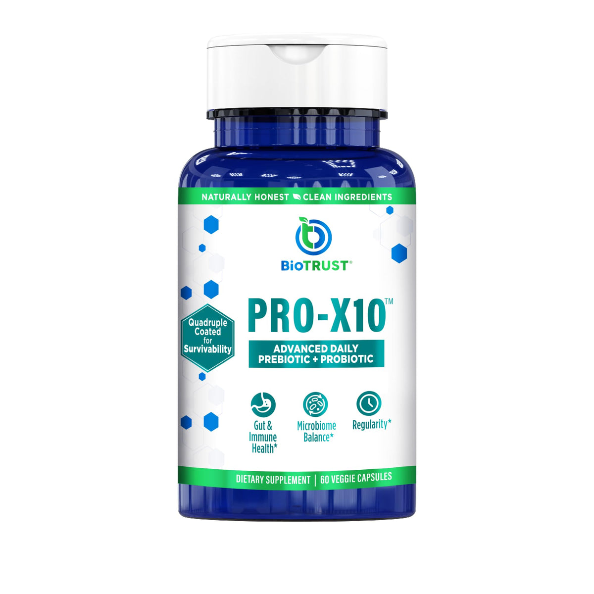 BioTrust Pro-X10 2.0 Probiotic Supplement - Probiotics for Digestive Health with Prebiotics - Immune System Support and GI Health - OmniHealth US