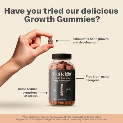 TruHeight Growth Gummies (Watermelon) Tall Nutrition for Natural Growth Supplement for Kids & Teens - Vitamin D, K, Calcium & Ashwagandha - OmniHealth US