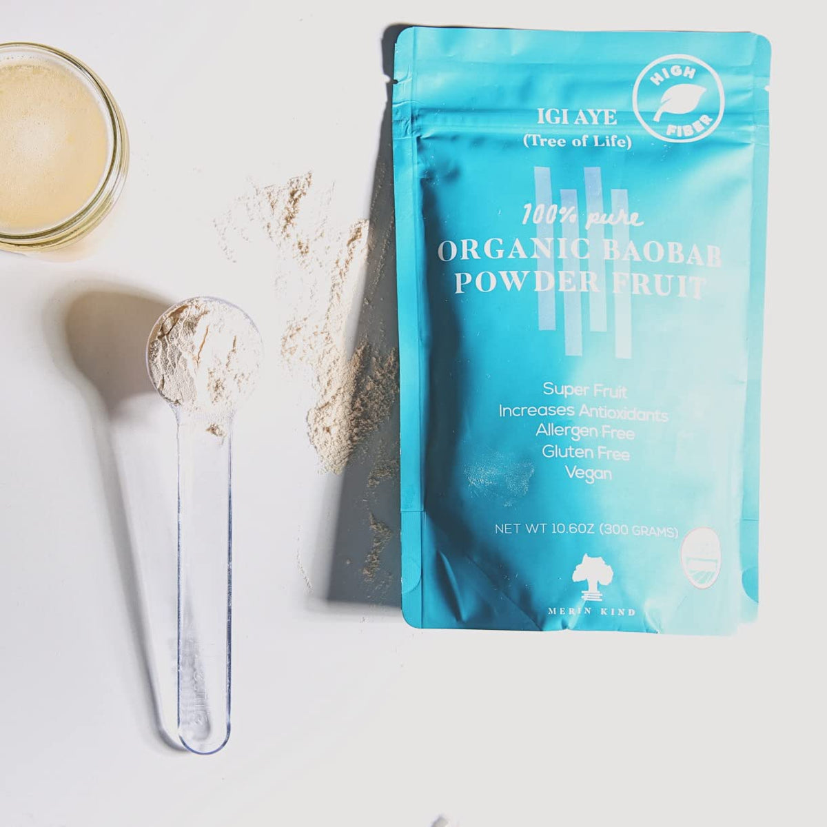 MERIN KIND Organic Baobab Powder - Prebiotic Fiber Supplement