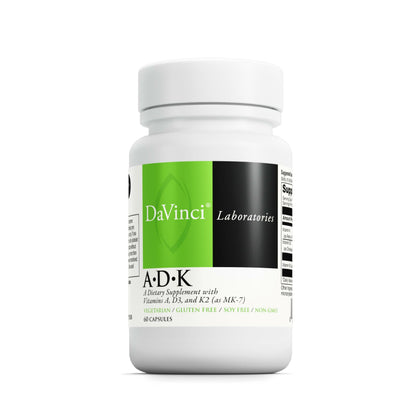 DAVINCI Labs ADK - Helps Support Bone, Heart & Immune Health - Dietary Supplement with Vitamins A, D3 & K2 (as MK-7) - Vegetarian - OmniHealth US