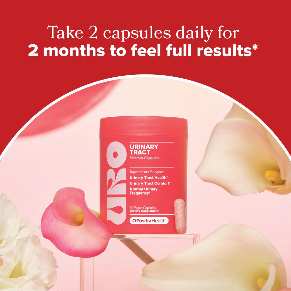 O Positiv URO Urinary Tract Health Supplement for Women, 60 Count (Pack of 1) - Urinary Support Vitamins with Pacran Complete Cranberry Extract - OmniHealth US