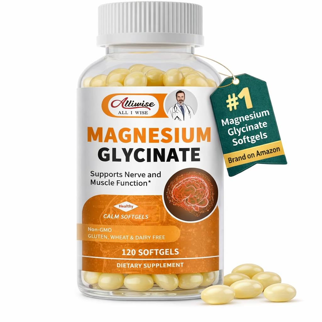 Magnesium Glycinate 400mg Softgels with Vitamin D3 & B6,Small Easy to Swallow Gel Caps,High Absorption, Gentle on Stomach,Supports Sleep, OmniHealth US