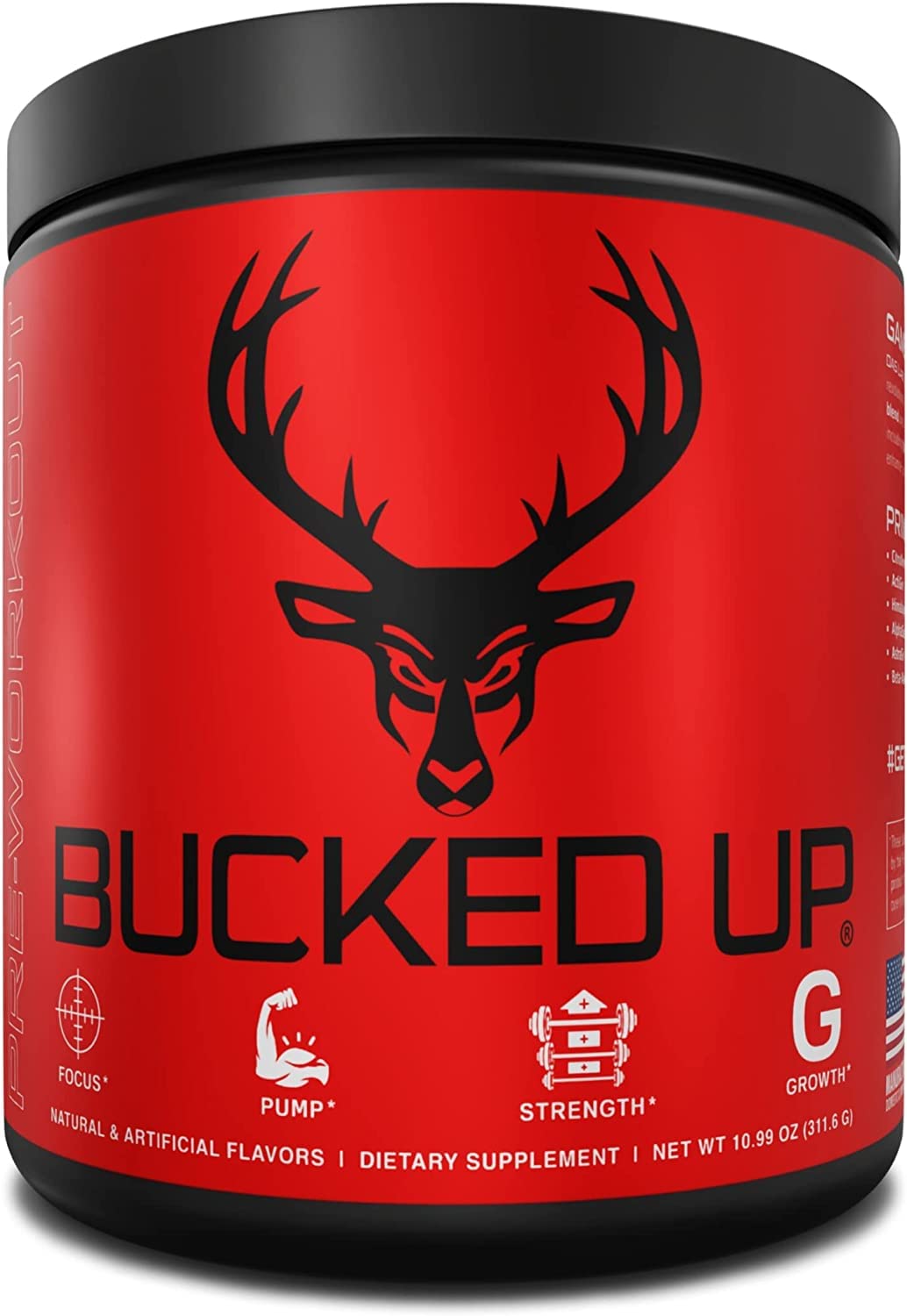 Bucked Up Pre Workout - Best Tasting - 6 Grams Citrulline, 2 Grams Beta Alanine Non Proprietary Blend, Powder (Strawberry Kiwi) - OmniHealth US