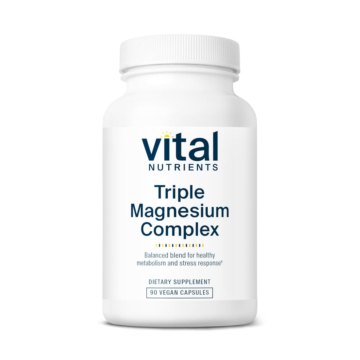 Vital Nutrients Triple Magnesium Complex Supplement | Vegan Magnesium Glycinate, Malate & Oxide 250mg | Easily Absorbed Magnesium Supplement for Stress, Muscle, Heart, Bone Support | 90 Capsules - OmniHealth US