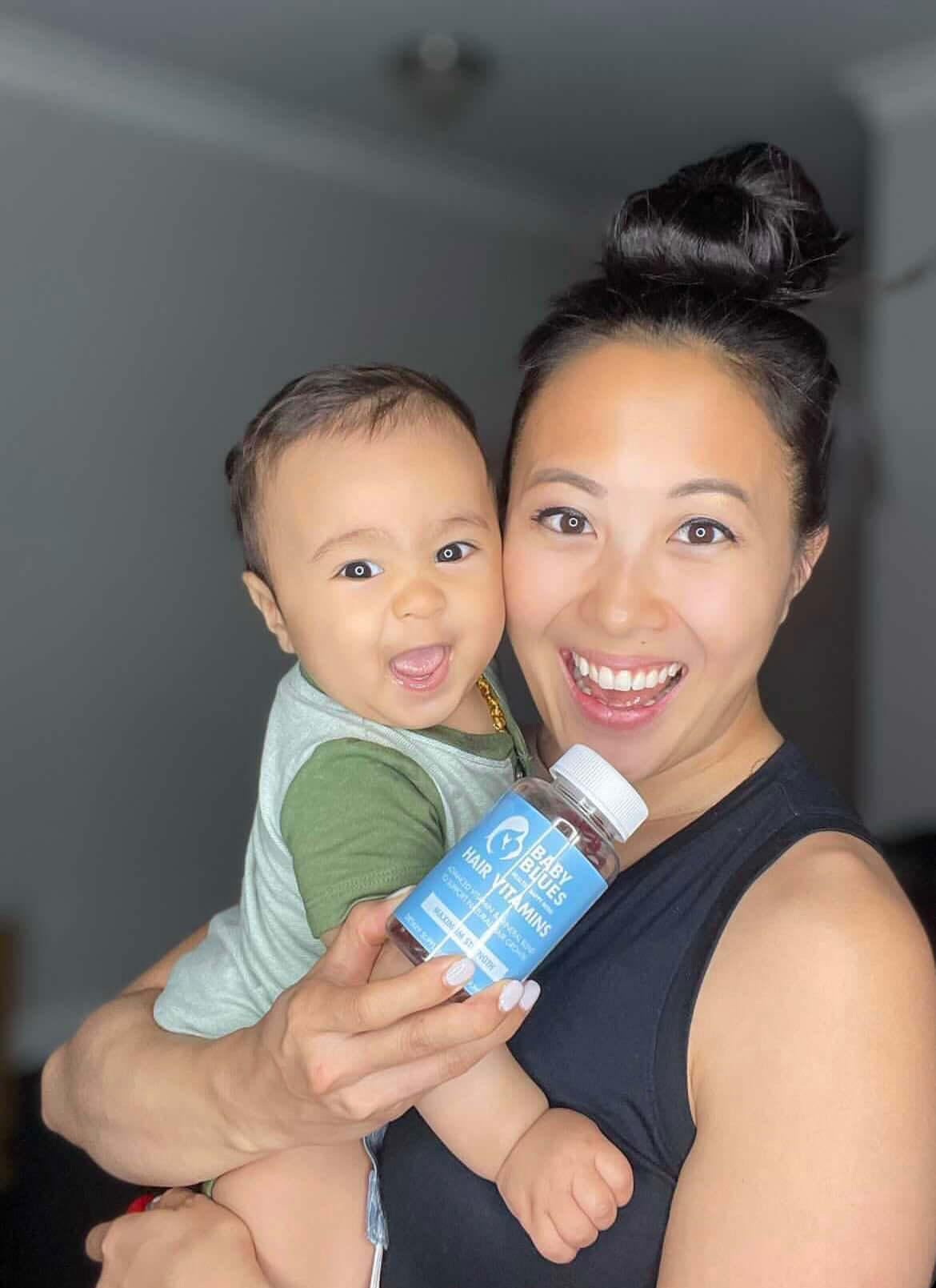 Baby Blues Postpartum Hair Loss Vitamins - Passion Fruit Gummies with Biotin, Collagen, & Folate - OmniHealth US
