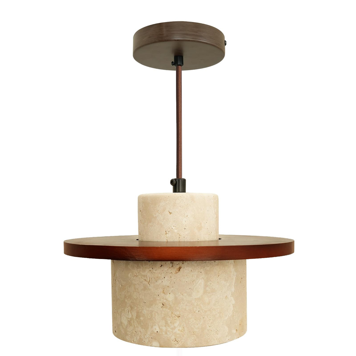 Nordic Pendant Light Natural Yellow Travertine Lamp Simple Wabi Sabi Lamp Suitable for Restaurant Bedside Kitchen Island Cafe Wood Pendant Light (Walnut Color) GenericBuy Supplements Australia