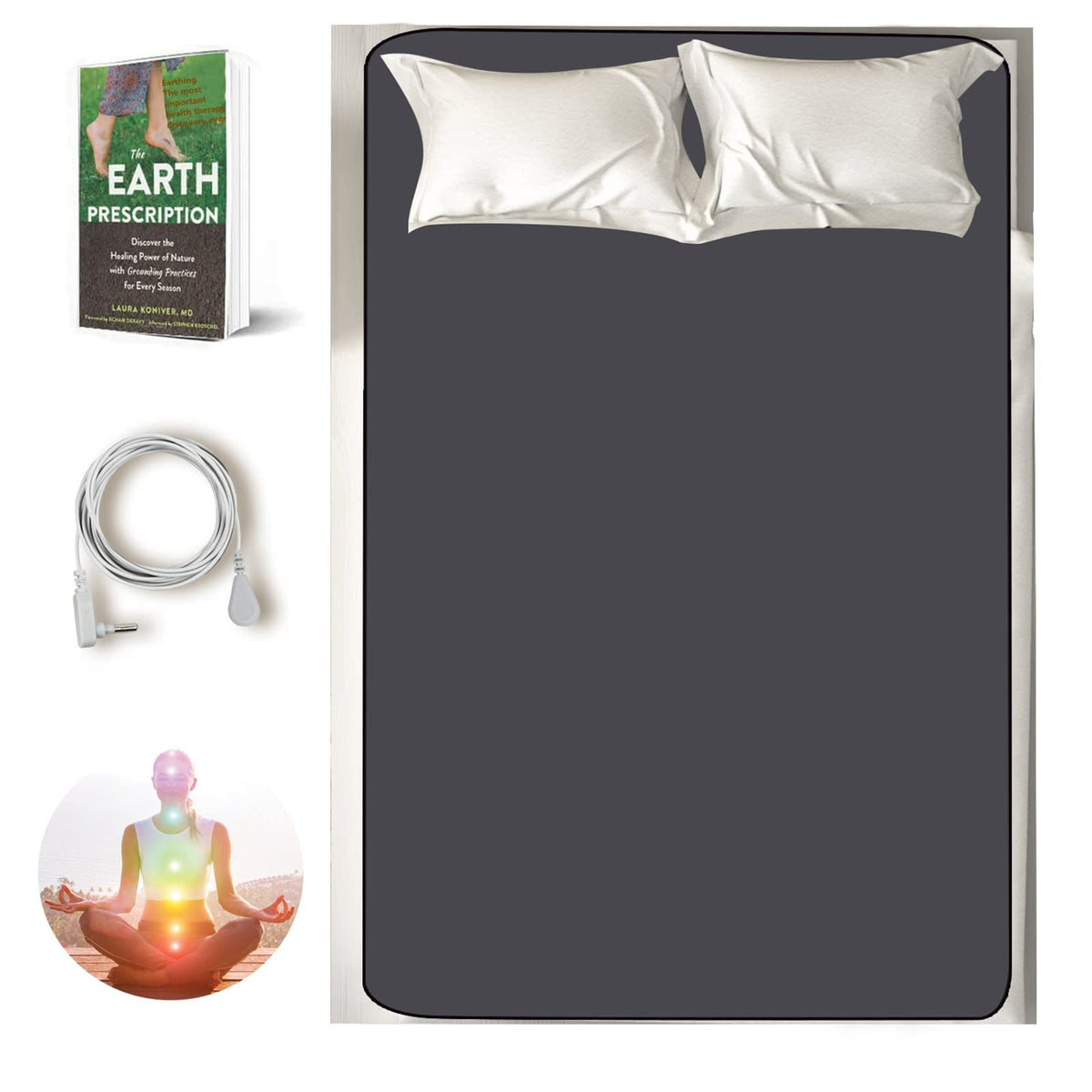 Grounding Mat, Grounding Mattress Cover Pad Grounding Mats Earth Connected Conductive Carbon