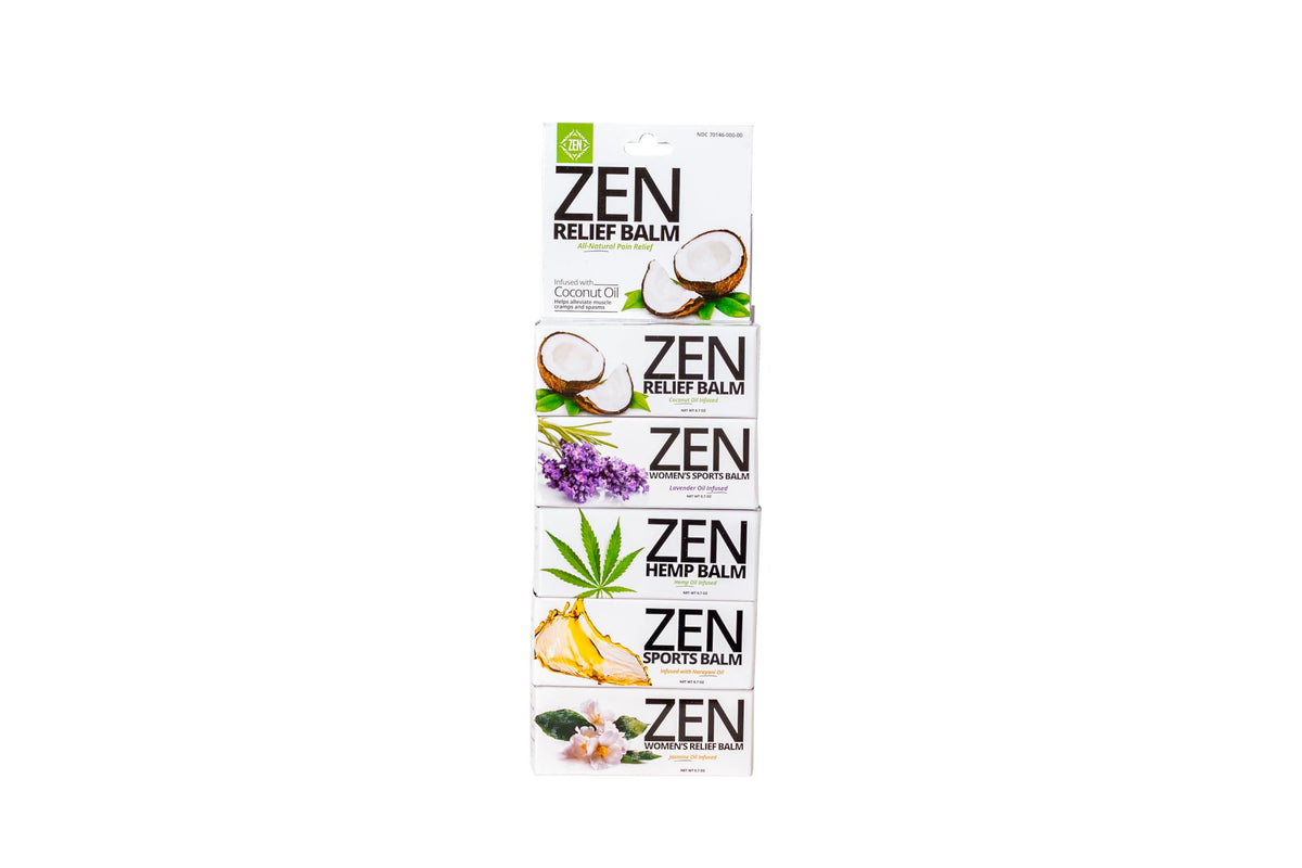 ZEN Variety Pack – Plant-Based Topical Balm Collection – Includes Relief, Sports, Women’s Sports, Women’s Relief & Hemp – 0.7 oz Each – #TrustedByLegends ZENBuy Supplements Australia