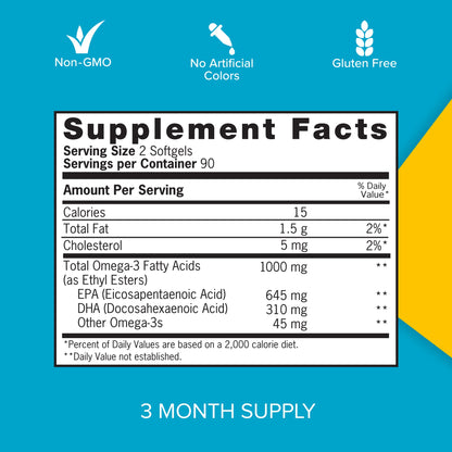 Qunol Fish Oil Omega 3 Mini Softgels, 1000mg Omega 3 EPA + DHA, Ultra Pure Supplements, Heart Health Support, Lemon Flavor - OmniHealth US