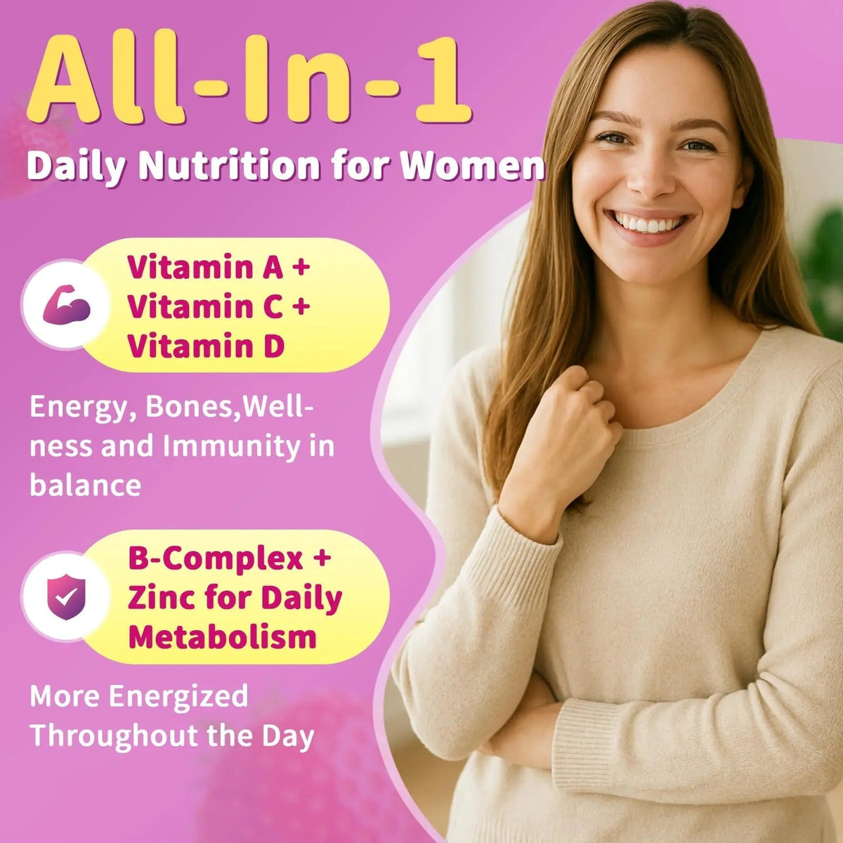 Multivitamin for Women Gummies With Iron, Magnesium, Folate, Biotin, Zinc, Womens Multivitamin Gummy Vitamin D3 A C E, B Complex GparkNatureBuy Supplements Australia