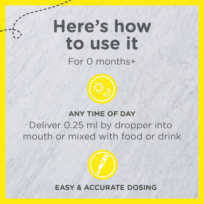 Zarbee's Vitamin D Drops for Infants, 400IU (10mcg) Baby & Toddler Liquid Supplement, Newborn & Up, Dropper Syringe Included, 0.47 Fl Oz - OmniHealth US