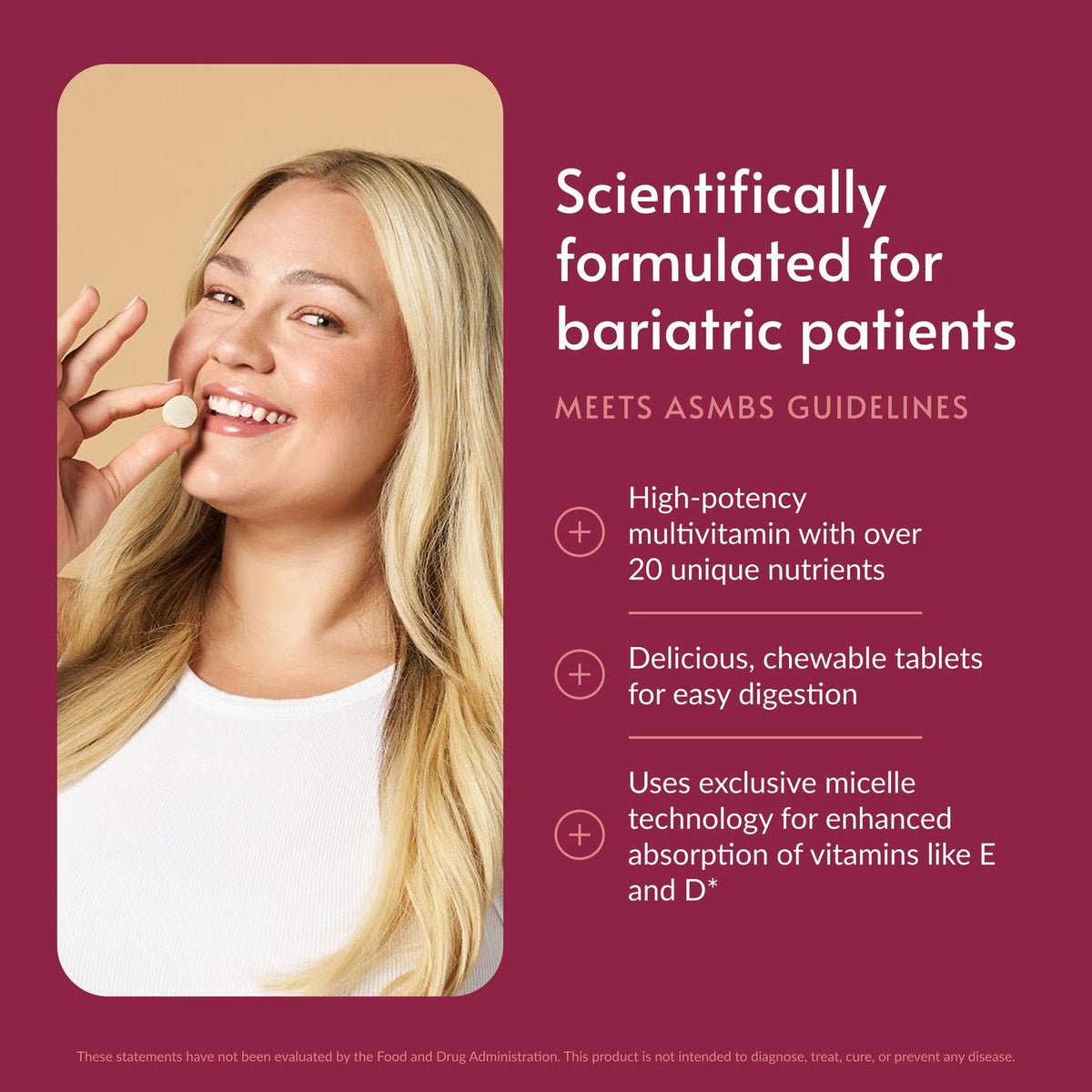 Bariatric Advantage Chewable Advanced Multi EA - High Potency Daily Multivitamin with Iron for Bariatric Surgery Patients - OmniHealth US