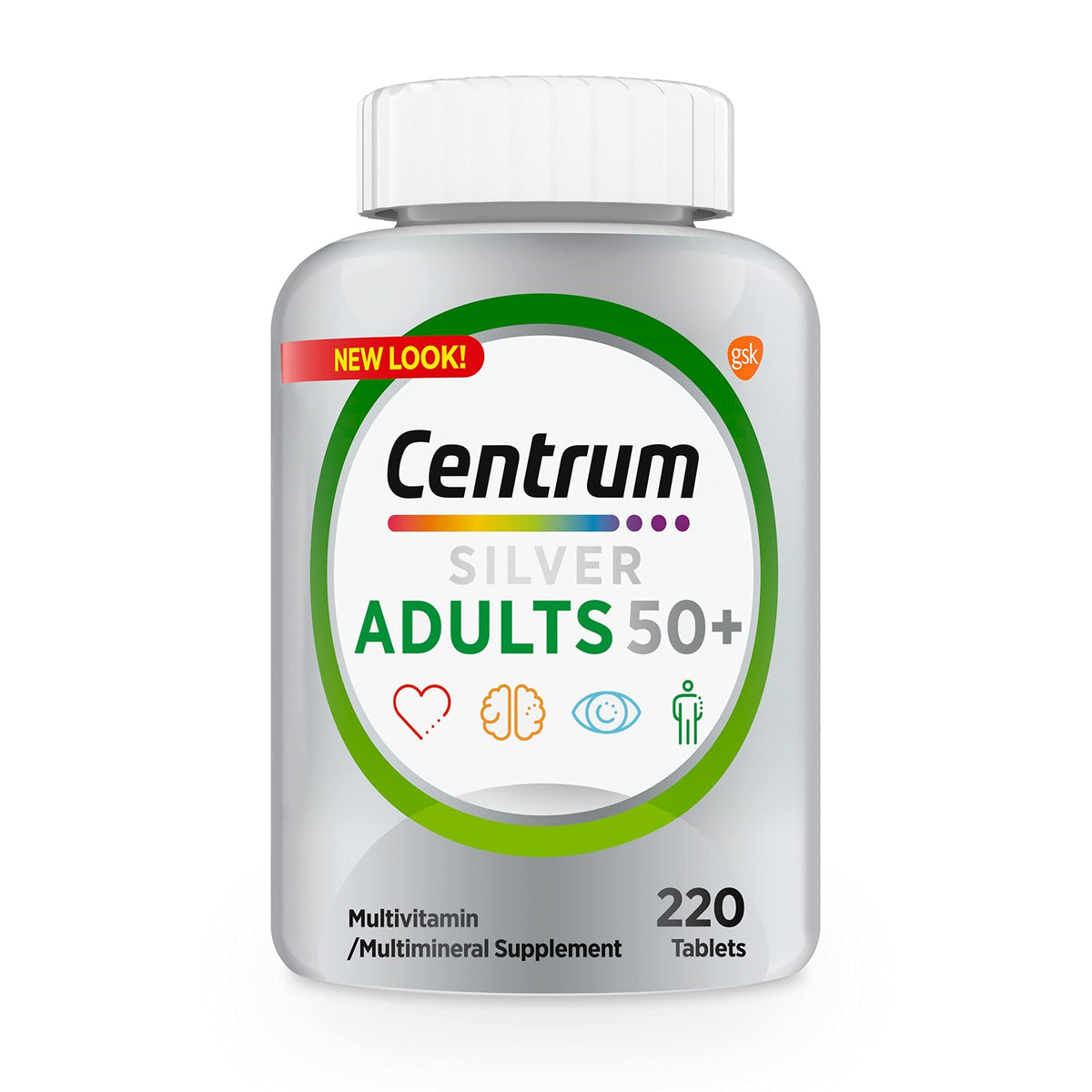 Centrum Silver Multivitamin for Adults 50 Plus, Multivitamin/Multimineral Supplement, Vitamin D3, B Vitamins, Gluten Free, Non-GMO Ingredients - OmniHealth US