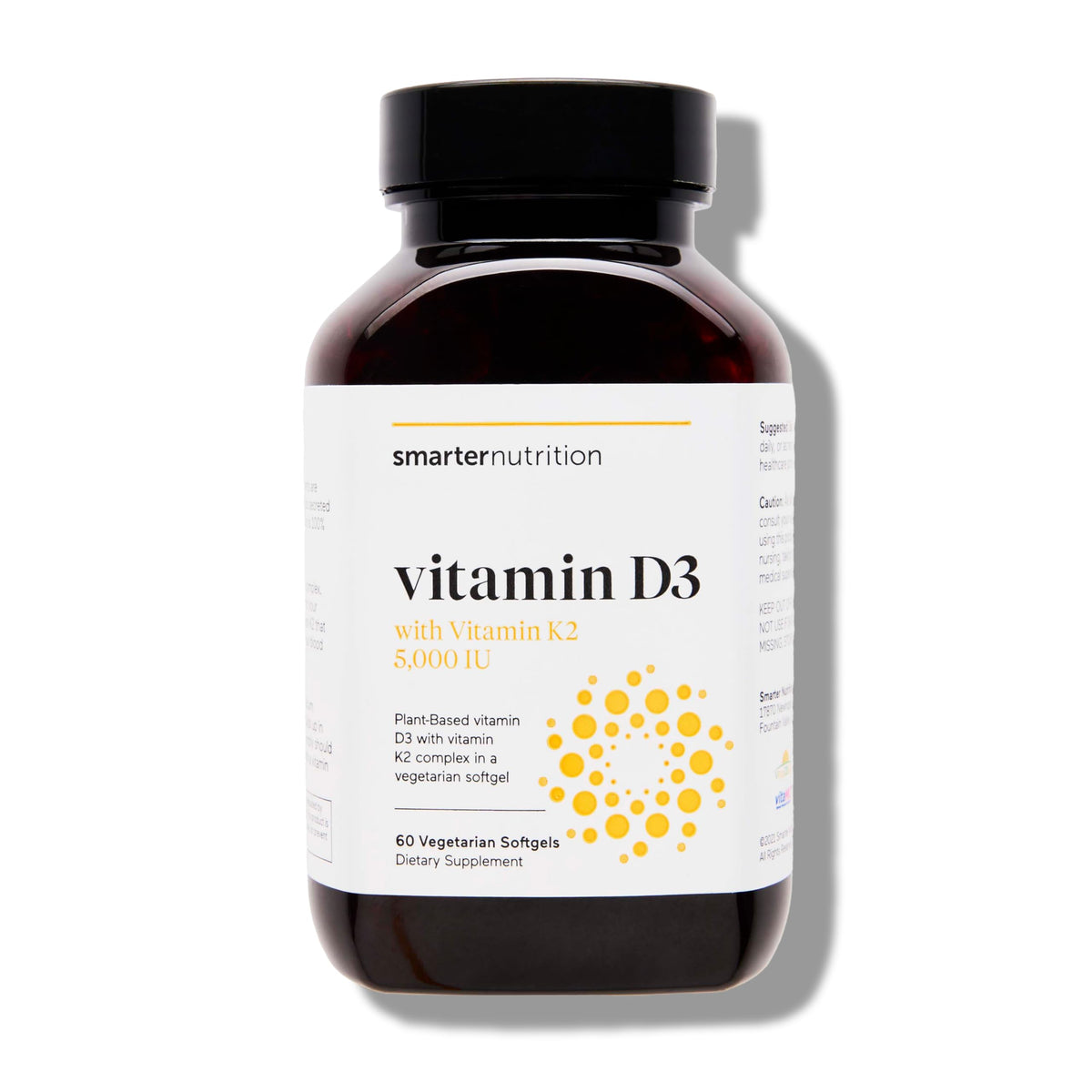 SMARTERNUTRITION Vegan Vitamin D3 5000 IU + Natural Vitamin K2 1100 mcg in Organic Coconut & Olive Oil - D3 K2 Supplement for Immune & Bone Support - OmniHealth US