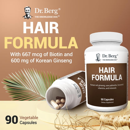 Dr. Berg All-in-One Vitamins for Hair, Skin, & Nails - Advanced Formula with Biotin, Saw Palmetto, DHT Blocker, & Trace Minerals - 90 Veg Capsules - OmniHealth US