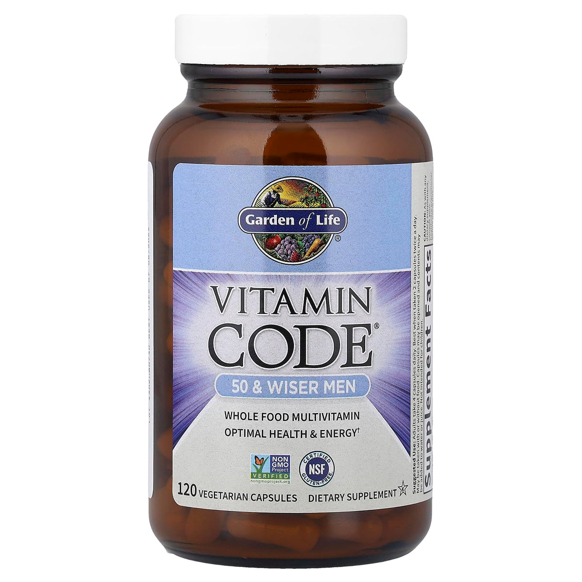 Garden of Life Multivitamin for Men - Vitamin Code 50 & Wiser Men's Raw Whole Food Vitamin Supplement with Probiotics, Vegetarian, 120 Capsules Garden of LifeBuy Supplements Australia