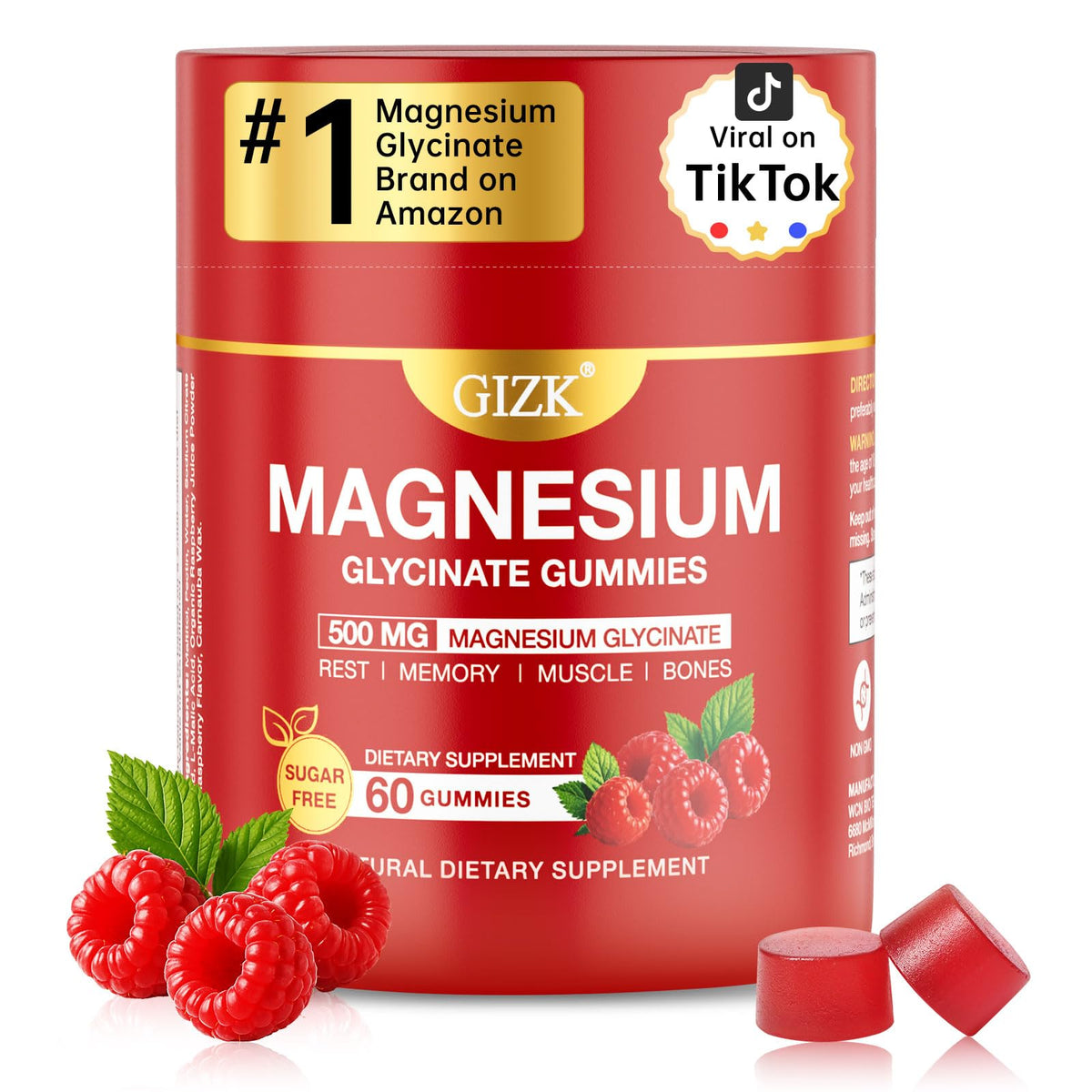 Magnesium Glycinate Gummies 500mg – Sugar Free Magnesium Gummies for Sleep, Stress, Muscle & Nerve Support – for Adults & Kids 4+, Vegan, No Melatonin - OmniHealth US