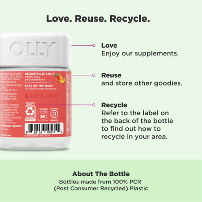 OLLY Probiotic + Prebiotic Gummy, Digestive Support and Gut Health, 500 Million CFUs, Fiber, Adult Chewable Supplement - OmniHealth US